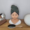 Kaki bleu marine Turban sèche cheveux