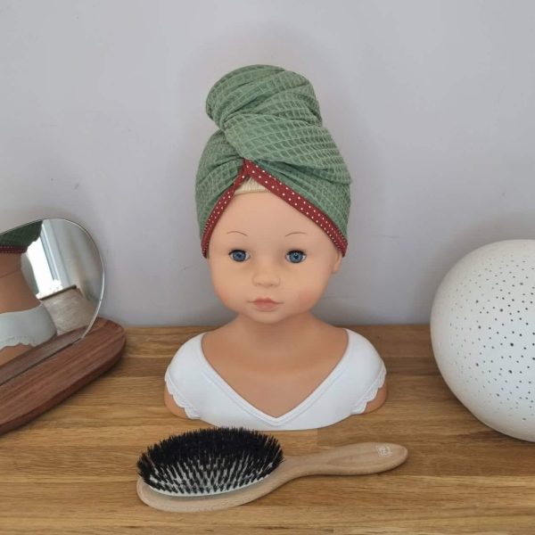 Vert terracota Turban sèche cheveux