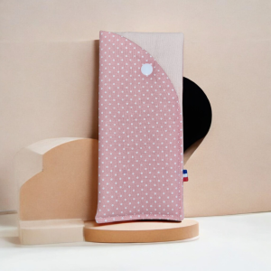 Etui à lunettes pois rose
