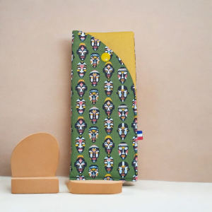 Etui à lunettes masque kaki