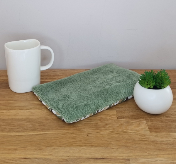 Bouillotte aux graines de lin géométrique vert