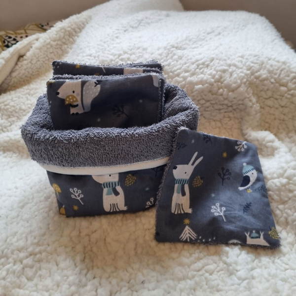 Lingettes et panière winter