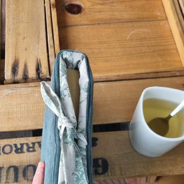 Tranche vert velours Pochette livre de poche velours vert
